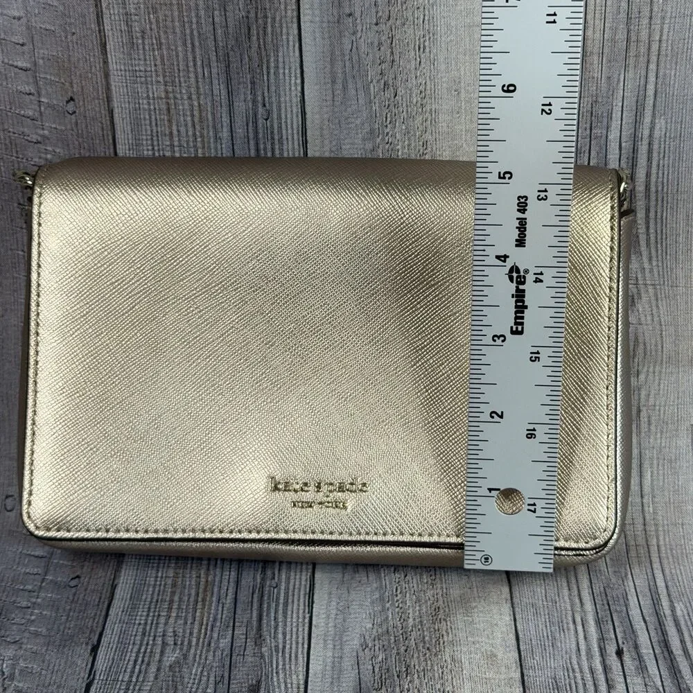 Kate Spade New York Purse Bag Women’s O/S Pale Gold Leather Shoulder